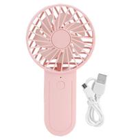Rankinis ventiliatorius, mini, su USB įkrovimu, teleskopiniu kabliu, rožinis