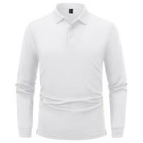 Taktiniai lengvi vyriški polo marškinėliai ilgomis rankovėmis Tacvasen 3XL Balti, 3XL