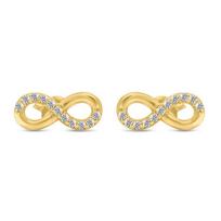 Paauksuoti auskarai su cirkoniu moterims Brilio Silver Infinity EA360Y sBS1727