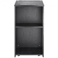 Podiumo stovas 60x36x120 cm juodas, medinis, su laikymo lentynomis