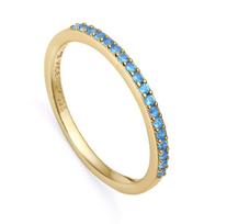Viceroy Elegantiškas paauksuotas žiedas su mėlynais cirkoniais Trend 9118A014, Gold