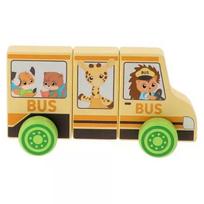 Trefl: Tiny Tails magnetinis medinis mokyklinis autobusas