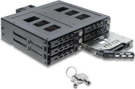 Delock 5.25? Wechselrahmen für 6 x 2.5? SATA oder SAS HDD / SSD mit Schloss (47142)