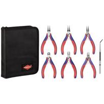Knipex 7 dalių elektroniko ir mechaniko replių rinkinys su dėklu