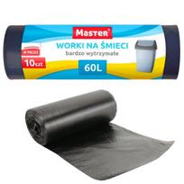 Juodi šiukšlių maišai 60l, 10 vnt., tvirti