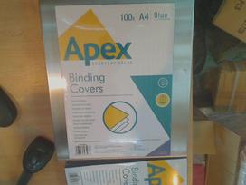Fellowes Apex A4 mėlynos odinės imitacijos viršeliai, 100 vnt.