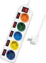 Logilink prailginimo laidas su 5 lizdais ir 6 jungikliais, 1.5m