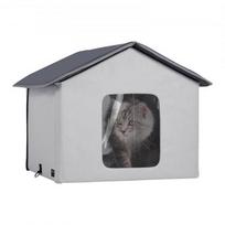 Katės namelis su šildoma pagalvėle Vevor JUYI U5-O, 48 × 56 × 44 cm, pilka