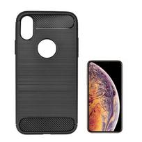 TakeMe CARBON efekto TPU itin plonas galinio dangtelio dėklas, skirtas Apple iPhone Xs Max Juodas