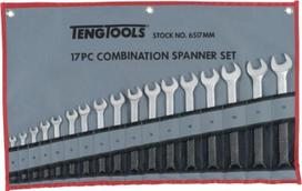 Raktų rinkinys plokščiakrypčių 17 vnt. Teng Tools 6-22 mm