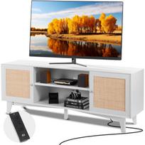Rattan televizoriaus stovas 191 cm baltas