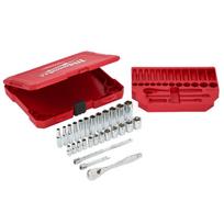 Milwaukee 28 vnt. lizdų ir terkšlės rinkinys 1/4"