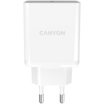 Canyon, PD sieninis įkroviklis, įėjimas: 110V-240V, išėjimas: PD 20W, Eu kištukas, apsauga nuo perkrovos, perkaitimo, per didelės srovės ir trumpojo jungimo Atitinka CE RoHs, ERP. Dydis: 89*46*26,5mm, 52g, Baltas