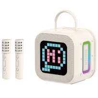 Blavec nešiojama Bluetooth garso kolonėlė WS-09 Karaoke Fun - 10W su 2 mikrofonais ir ekranu (WS09-2MBE) smėlio