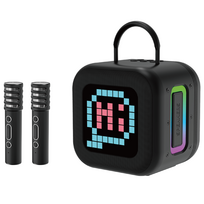 Blavec nešiojama Bluetooth garso kolonėlė WS-09 Karaoke Fun - 10W su 2 mikrofonais ir ekranu (WS09-2MB) juoda
