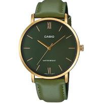Casio Mtp-vt01gl-3b vyriškas laikrodis su odiniu dirželiu