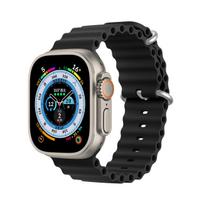 Dux Ducis Apyrankė Apple Watch 9 / 8 / 7 / 6 / 5 / 4 / 3 / 2 / SE (45 / 44 / 42mm) silikoninė Band Bracelet juodos spalvos (OceanWave Version)