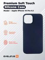 Evelatus Apple iPhone 14 Pro 6.1 Premium Soft Touch Silikoninis dėklas Midnight Mėlyna