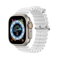 Dux Ducis Apyrankė Apple Watch 9 / 8 / 7 / 6 / 5 / 4 / 3 / 2 / SE (45 / 44 / 42mm) silikoninėBand Bracelet baltos spalvos (OceanWave Version)