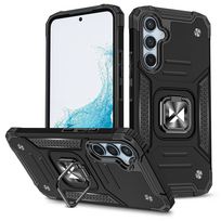 iLike Wozinsky Ring Armor dėklas Samsung Galaxy A34 5G šarvuotas dangtelis magnetinis laikiklis žiedas juodas