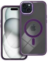 iLike MagSilicone Color Edge Back Cover dėklas su Magsafe įkrovimo palaikymu Apple iPhone 15 Pro Deep Violetinė