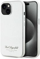 Karl Lagerfeld Grained PU Hotel RSG dėklas telefonui Apple iPhone 15 pilkos spalvos