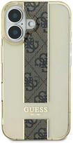 Guess IML Middle 4G Stripe Apple iPhone 16 dėklas telefonui rudos spalvos