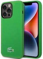 Lacoste Liquid Silicone Microfiber Croc Logo MagSafe dėklas skirtas Apple iPhone 15 žalios spalvos