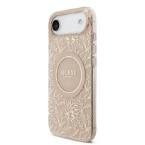 Guess IML Flowers Allover Strap MagSafe dėklas skirtas Apple iPhone Air rožinės spalvos