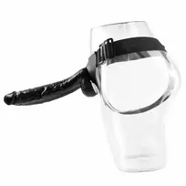 Falo imitatorius Strap On Dildo XXL 31 cm, juodas