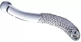 Dvipusis stiklinis dildo, skaidrus