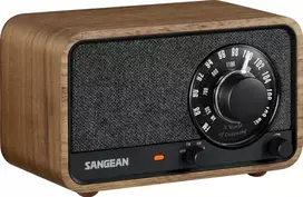 Sangean WR-8 Portables FM-Radio Echtholz-Gehäuse Nussbaum Vintage
