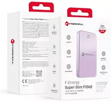 Powerbank compatible with MagSafe Forcell F-Energy SuperSlim F10K8 QC4.0 PD3.0 15W 10000 mAh violetinė