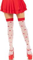 Leg Avenue Hosiery Leg Avenue Mushroom High Socks Raudona/Baltas - Sheer Thigh-High Polka Dot Design