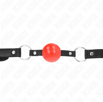 Kink Collar Gag KINK Raudona TPE Ball Gag 4 cm - Adjustable Strap, 60 x 2 cm