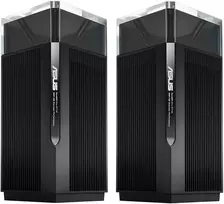 Šakotuvas ASUS ZenWiFi Pro ET12 WLAN Mesh Maršrutizatorius 2er-Pack Juodas [WiFi 6E (802.11ax), Tri-Band, bis zu 11.000Mbit/s]