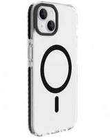 Dėklas Evelatus Apple iPhone 15 Plus Clear Case PC+TPU With MagSafe Transparent Juodas