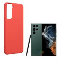 Pferd TakeMe Soft jausmas itin plonas matinis galinio dangtelio dėklas, skirtas Samsung Galaxy S22 Ultra 5G Raudona