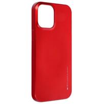 Mercury i-Jelly Metal Effect Thin TPU Hard Protection galinio dangtelio dėklas, skirtas iPhone 13 Pro Max Cosmo Raudona