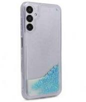 iLike Tylny pokrowiec Samsung Galaxy A14 5G Silikoninis dėklas Vanduo Glitter Mėlyna ILISAMA14SWGB