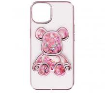 iLike Apple iPhone 14 Silikoninis dėklas Print Desire Bear Rožinė