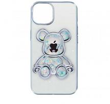 iLike Apple iPhone 13 Silikoninis dėklas Print Desire Bear Sidabrinis