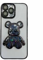 iLike Apple iPhone 14 Pro Silikoninis dėklas Print Desire Bear Juodas