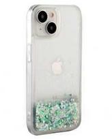 iLike Apple iPhone 15 Silikoninis dėklas Vanduo Glitter Sidabrinis