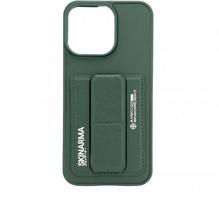 Dėklas iLike Apple iPhone 15 Pro Max LEATHER HIDDEN POCKET STAND COVER Žalias