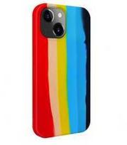 Dėklas Evelatus Apple iPhone 15 Silicone case Multi-Colored Rainbow