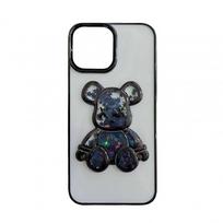 iLike Apple iPhone 15 Silikoninis dėklas Print Desire Bear Juodas