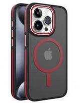 Dėklas iLike Apple iPhone 15 Pro Max DUAL METAL FRAME MAGSAFE CASE Raudona