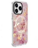 Dėklas Evelatus Apple iPhone 15 Pro PC+TPU With MagSafe Customized Print Marble Rožinė