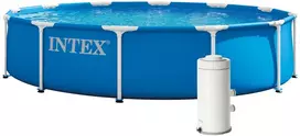 Karkasinis sodo baseinas apvalus 366×76 cm su siurbliu, INTEX 28212ND